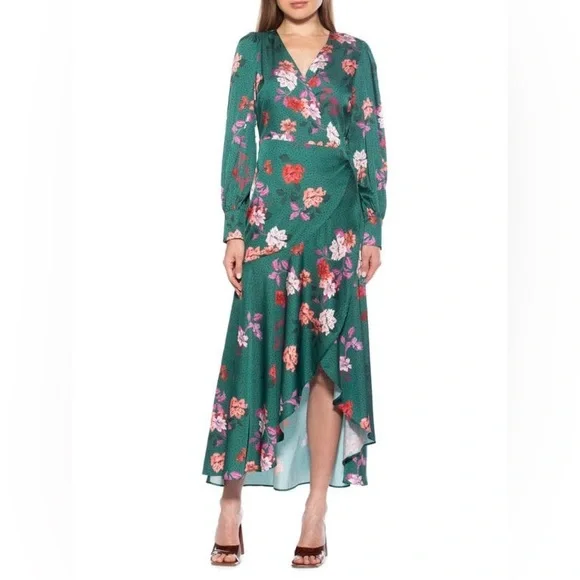 ALEXIA ADMOR $245 (minor flaws) Tala Wrap Maxi Dress size 4 - Picture 1 of 7